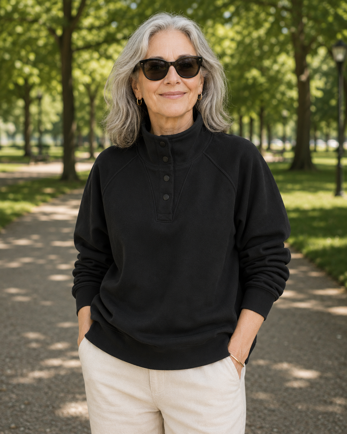 Marley| Button-Neck Pullover