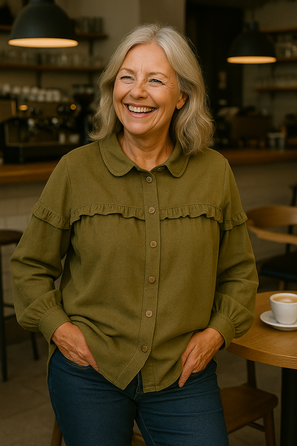 Judith | Effortless Elegance Blouse – Wrinkle-Free with Feminine Ruffle Detail