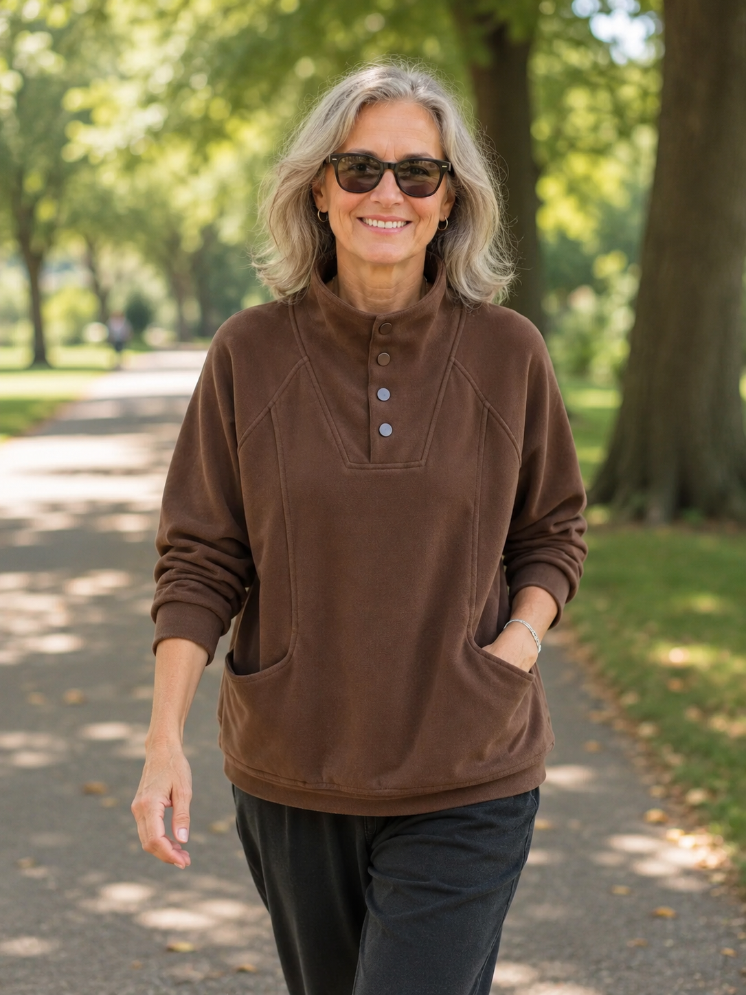 Lydia | Velvet-Soft Button Pullover