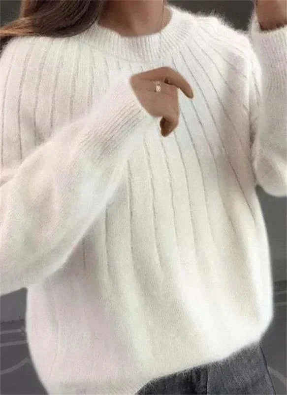 Caitlyn - Stylish Ribbed Knit Sweater