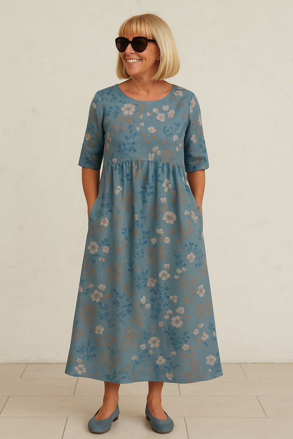 Eliza | Relaxed Midi Dress - Effortless Elegance, Daily Comfort
