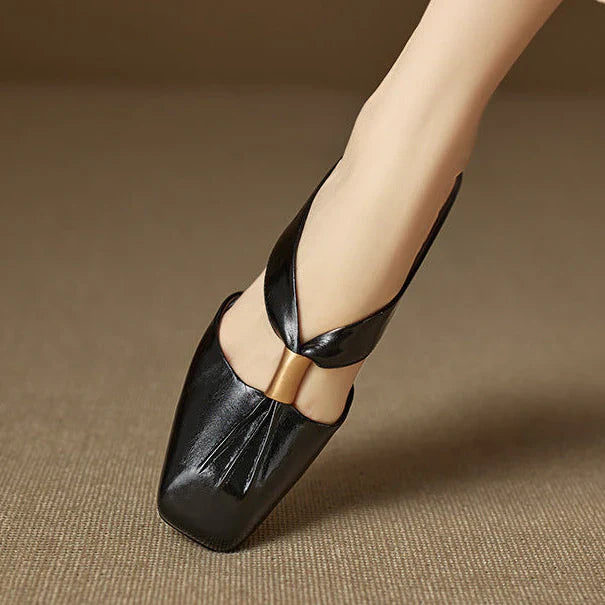 Aviel Genuine Leather Cross Strap Flats