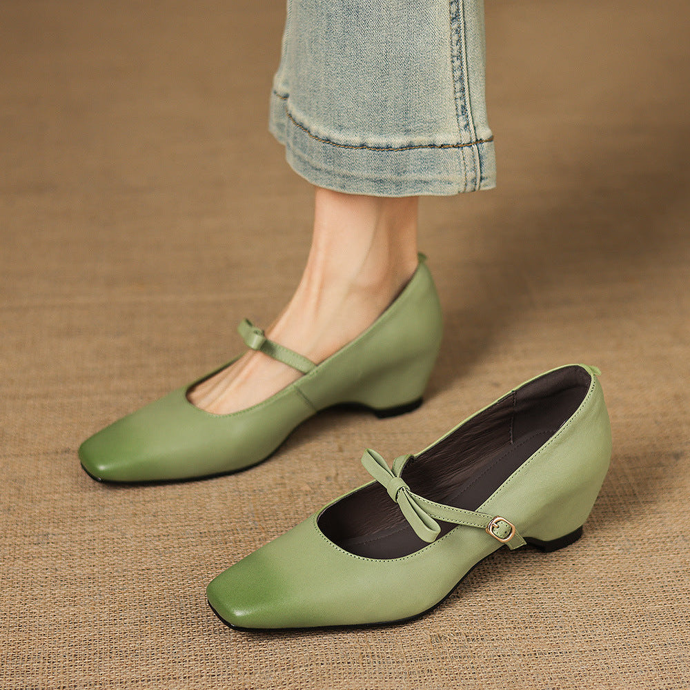 Rosalie Genuine Leather Mary Jane Pumps