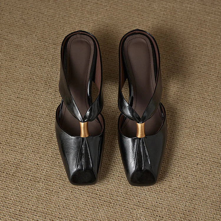 Aviel Genuine Leather Cross Strap Flats