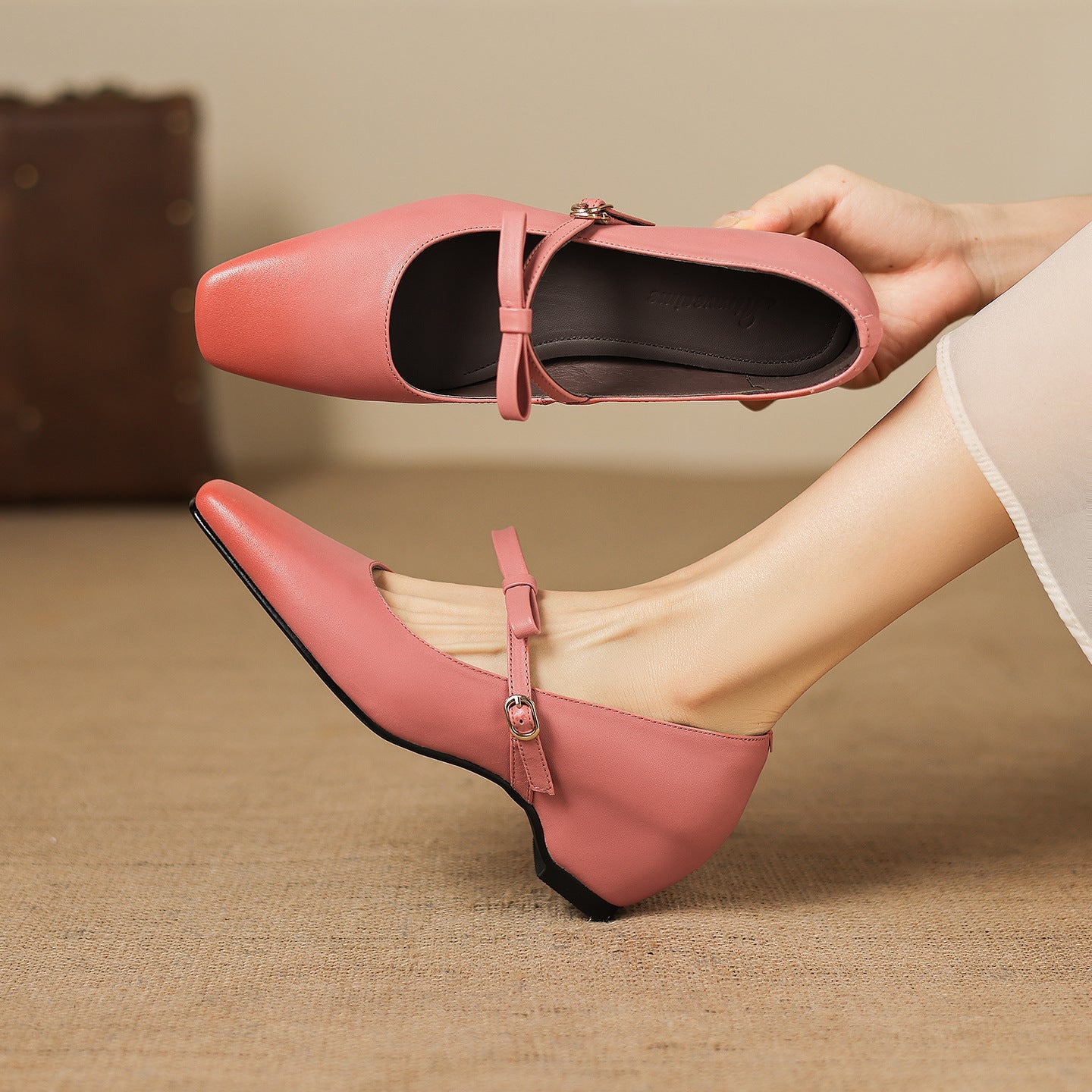 Rosalie Genuine Leather Mary Jane Pumps