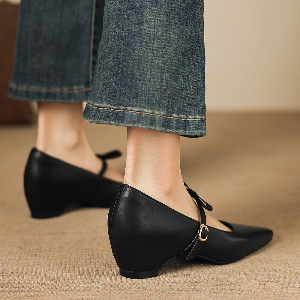 Rosalie Genuine Leather Mary Jane Pumps