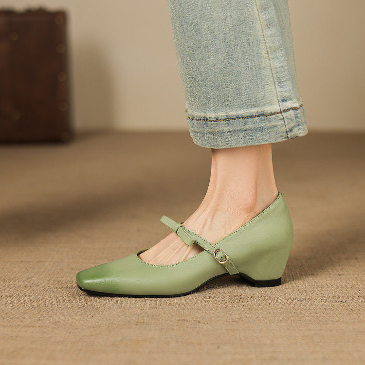 Rosalie Genuine Leather Mary Jane Pumps