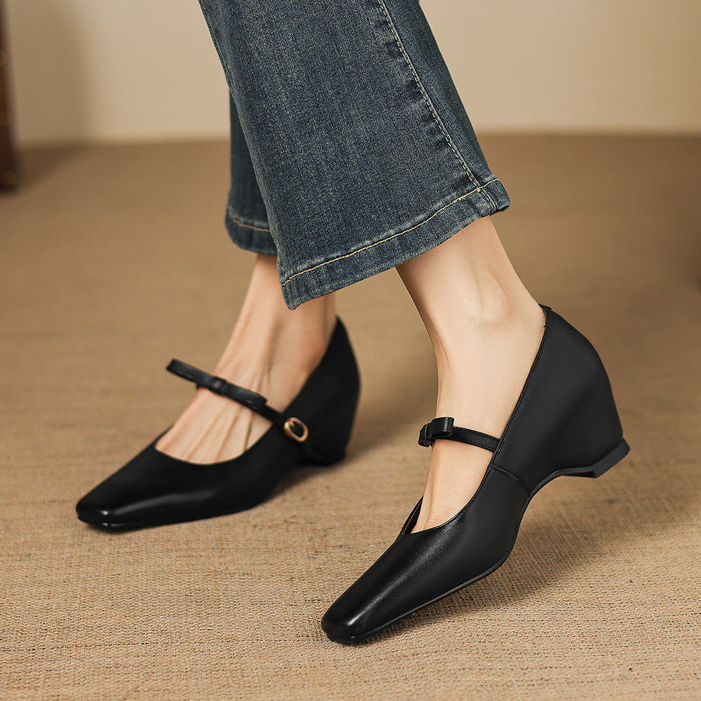 Rosalie Genuine Leather Mary Jane Pumps