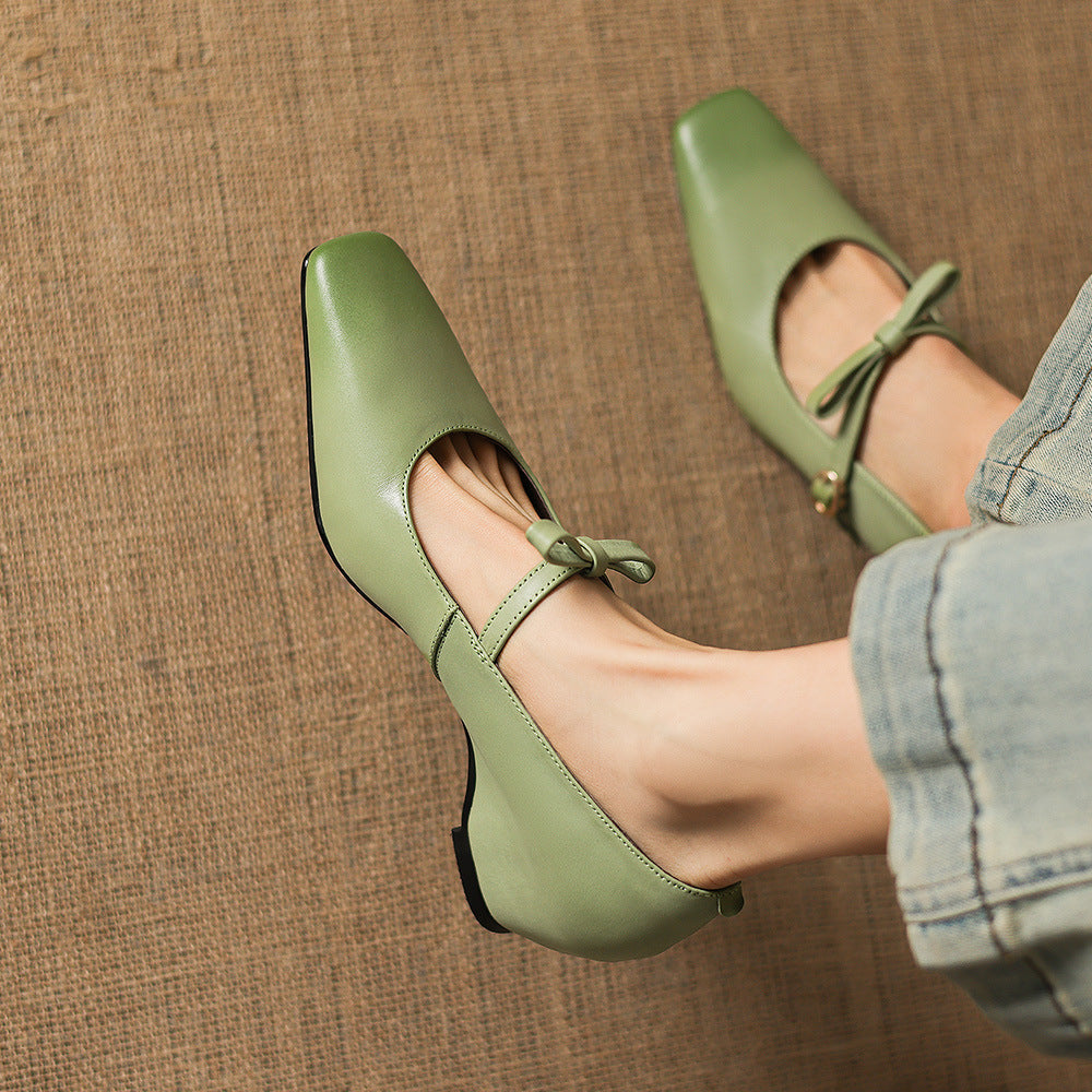Rosalie Genuine Leather Mary Jane Pumps