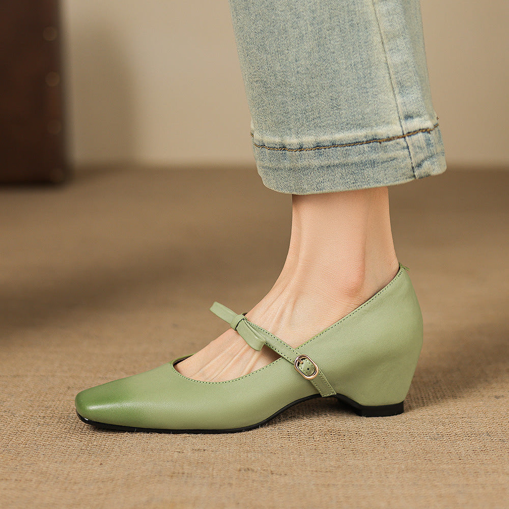 Rosalie Genuine Leather Mary Jane Pumps