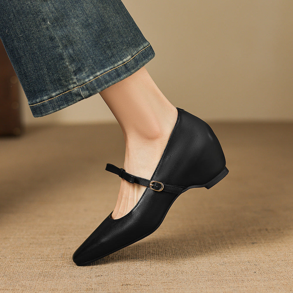 Rosalie Genuine Leather Mary Jane Pumps