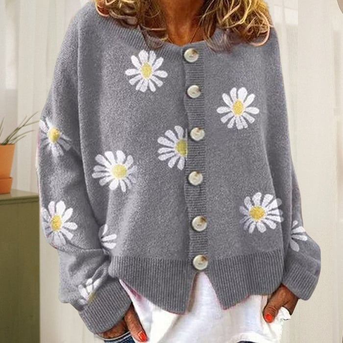 Angel - Cute Cardigan With Daisies